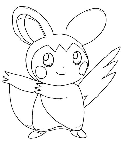 Adorable Emolga Pokemon Coloring Page Free Printable Coloring Pages