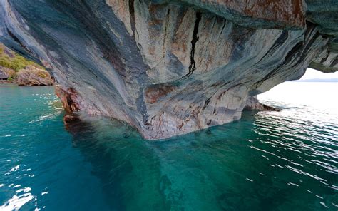 Nature Landscape Lake Cave Erosion Marble Cathedral Chile