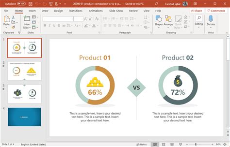 Product Comparison A Vs B Powerpoint Template Fppt