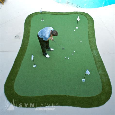 What it is, we're going to offer two sizes to start with, a 15 foot by 17 foot and an 18 feet by 23 foot putting green, and what they come to you are all of the panels are precut. 12' x 18' Dave Pelz GreenMaker putting green system