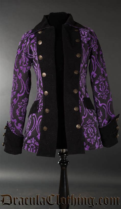 Purple Brocade Female Pirate Jacket Pirate Jacket Victorian Jacket