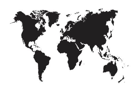 Black And White World Map Graphic By Firdausm601 · Creative Fabrica