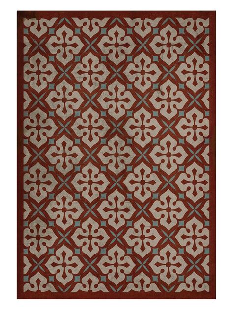 Red On White Rug By The Artwork Factory At Gilt Vinyl Floor Covering