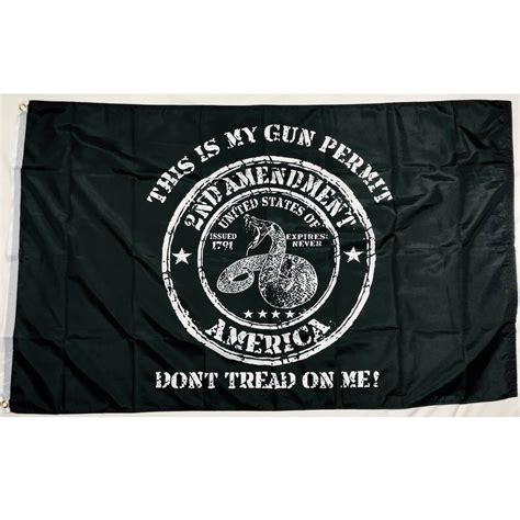 2nd amendment this is my gun permit flag 3x5