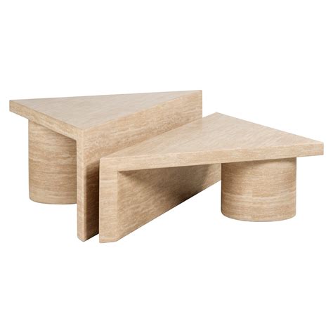 Salontafel Set Fictus Travertine Faux Beige Meubelen Webwinkel