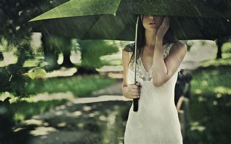 Hintergrundbilder Frauen Im Freien Frau Modell Lange Haare Br Nette Wei Es Kleid Regen