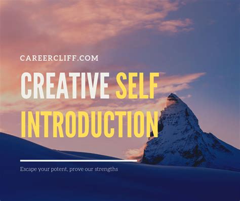 Creative Professional Self Introduction Examples Career Cliff