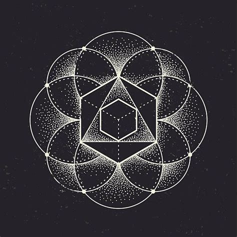Abstract Sacred Geometry Geometric Symmetric Pattern Isolated On