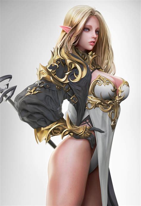 Artstation Elf Vahid Ahmadi Fantasy Girl Zbrush Girl Elf