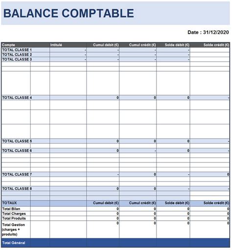 Modèle De Balance Comptable Sur Excel Modèles Excel
