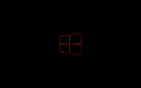 Download Wallpapers Windows 10 Logo On A Black Background Orange