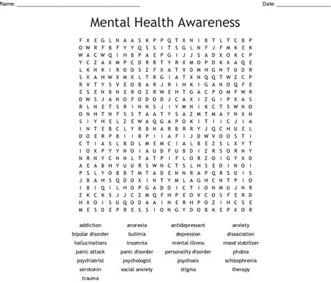 Mental Health Word Search Printable Word Search Printable