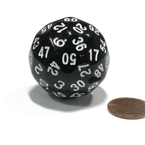35mm Large Gaming Dice Black With White Numbers D60 Gamedicechip