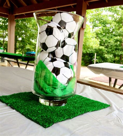 Soccercenterpiece Soccer Centerpieces Soccer Birthday Parties