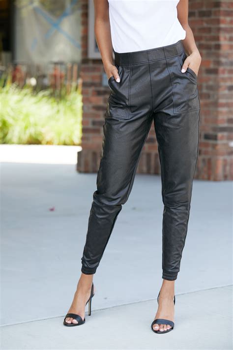 leather like jogger spanx joggers leather