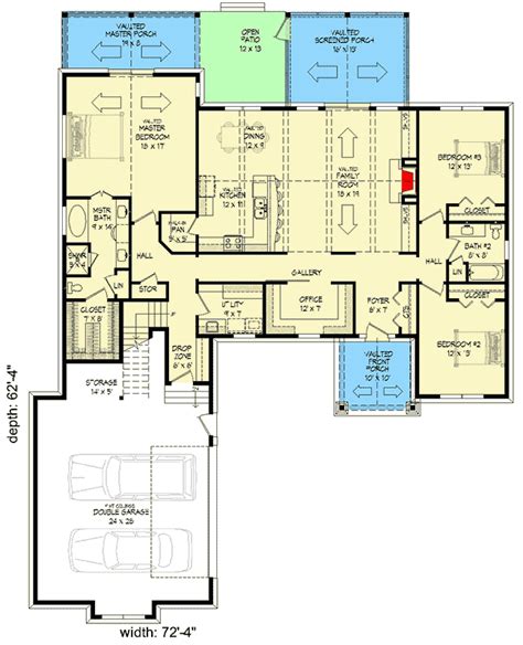 3 Bedroom Craftsman Home Plan With Bonus Room Craftsman House Plans