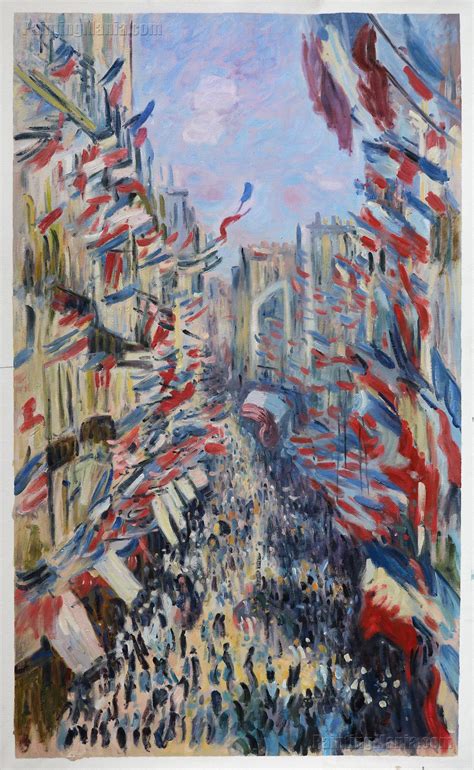 Rue Montorgueil Paris Festival Of June 30 1878 Claude Monet Paintings