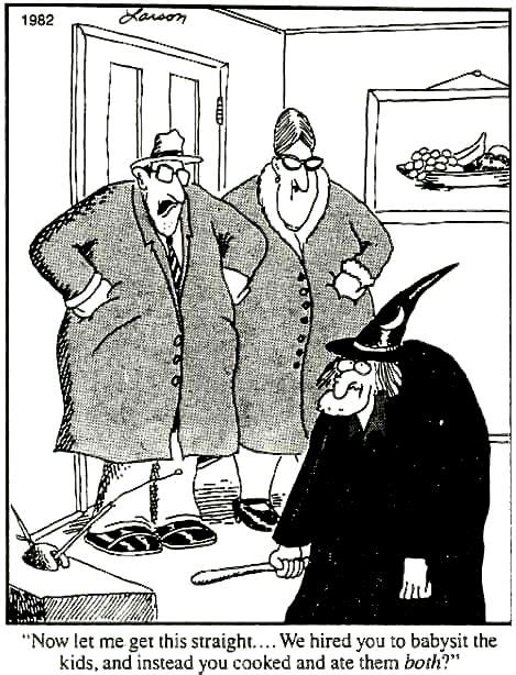 Witch Babysitter The Far Side The Far Side Gallery Far Side Cartoons