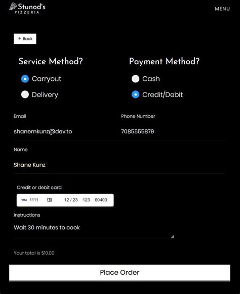 Vue js credit card payment. Setting up an ASP.NET Core Restaurant Website with a Vue ...