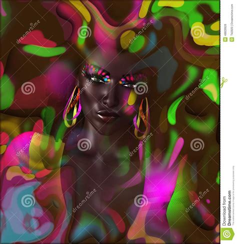 Abstract Digital Art Image Of A Womans Face Stock