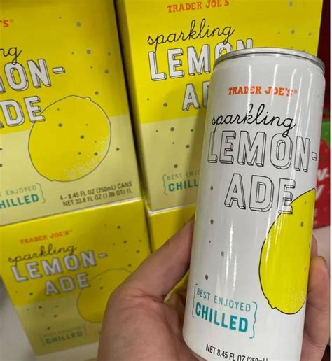Trader Joes Sparkling Lemonade Stylized As Lemon Ade On Both Can