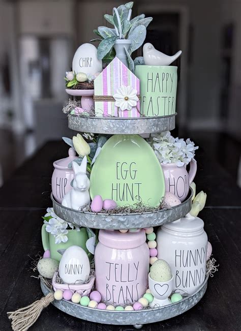 Pin By Kristi Harrold On Rae Dunn Spring Easter Decor Tiered Tray