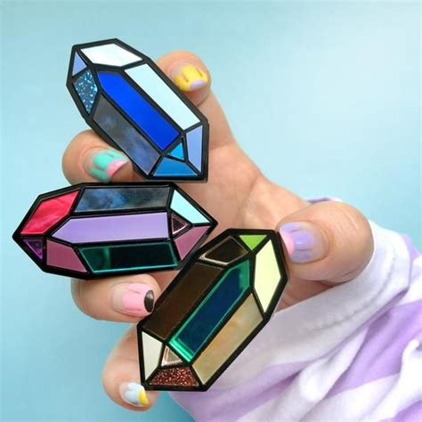 Crystal Gems Laser Cut Brooch Or Hair Clip Crystal Pin Etsy Laser Cut