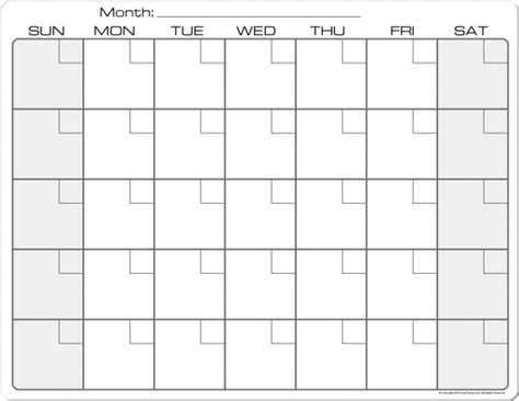 Dashing 8 X 11 Blank Calendar Page Printable Blank Calendar Blank