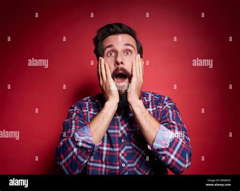 Surprised And Shocked Man Shouting Stock Photo Alamy