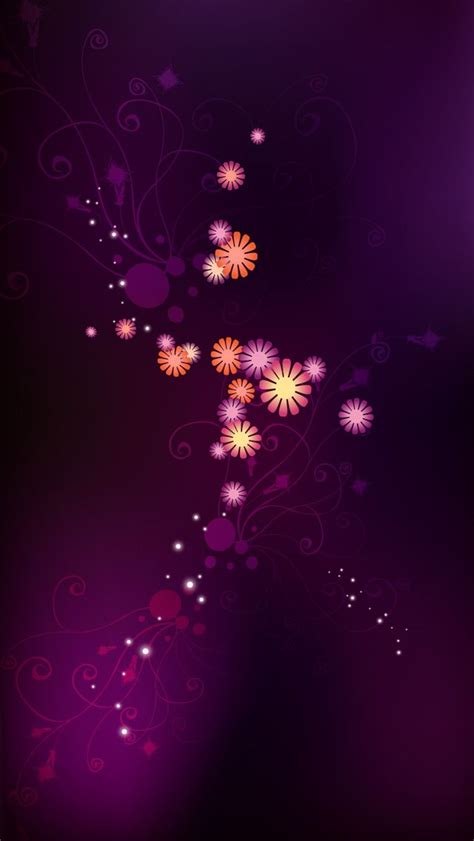 Abstract Purple Flowers Iphone 5s Wallpaper Iphone 5