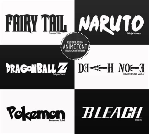Anime Fonts By Nuuii On Deviantart
