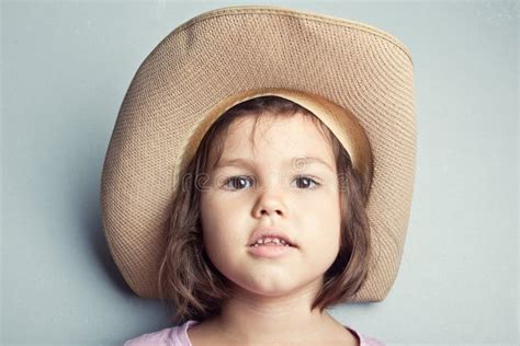 Portrait Of Child In Cowboy Hat Stock Image Image Of Female Cowboy