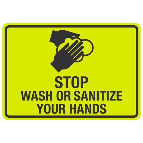 Stop Wash Or Sanitize Your Hands Engineer Grade Reflective Black