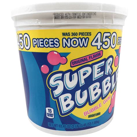 Super Bubble Gum Original Flavor Candy Chewing Gum 6345 Oz 450