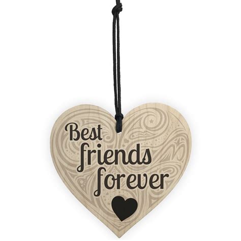 Friendship Best Friends Forever Sign Hanging Wooden Shabby Chic Love