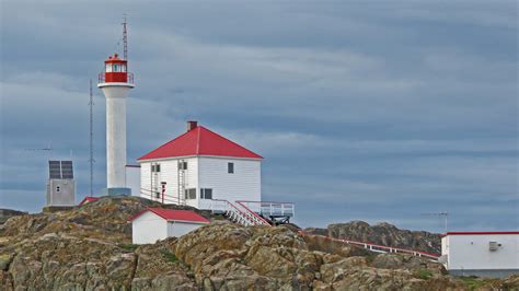 Pacific Coast Of Canada British Columbia Trial Island Lighthouse