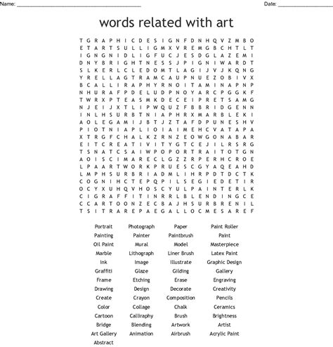 13 Creative Art Word Search Puzzles