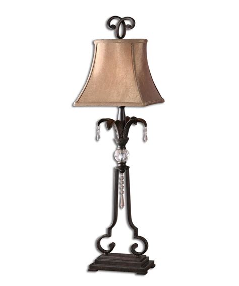 Shown In Dark Bronze Finish Clear Crystal And Taupe Fabric Shade