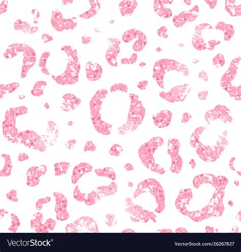 Seamless Pattern Pink Glitter Leopard Print Vector Image