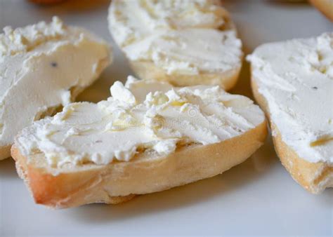 Ciabatta With Cream Cheese Stock Image Image Of Snack