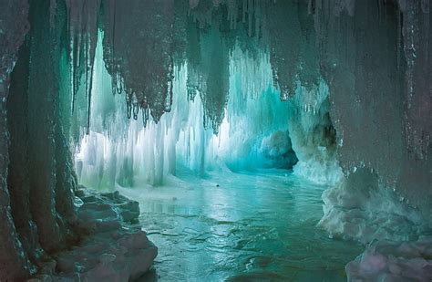 Hd Wallpaper Nature Cave Sunlight Ice Frost Glaciers