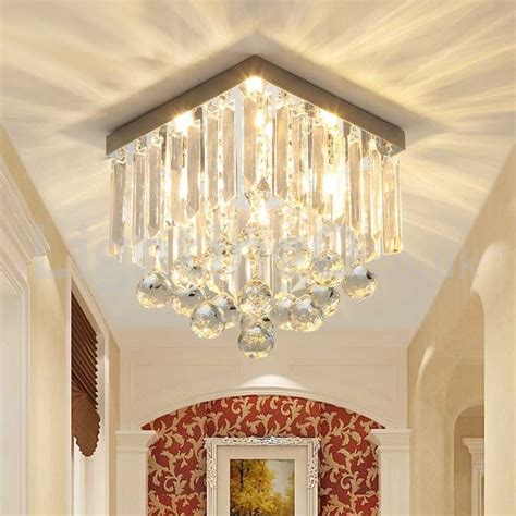 Aliexpresscom buy flush mount led ceiling lights. Modern Square Crystal Flush Mount Ceiling Lights Hallway ...