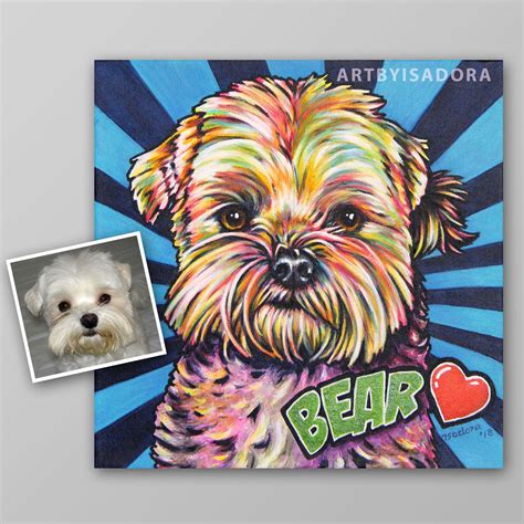 You can customize an exclusive painting for your children or pets, and use the paintings to retain their most lovely and beautiful moments, which are more beautiful and meaningful than simple photos. Pop Art Pet Portrait on Canvas - Custom colorful pet ...