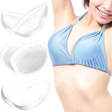 Pair Silicone Gel Bra Inserts Push Up Breast Pads Removable Bra Cups