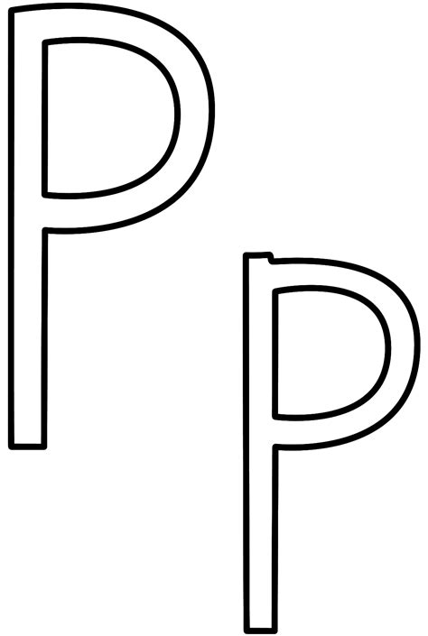 Print small letter p work sheet (color). Letter P - Coloring Page (Alphabet)