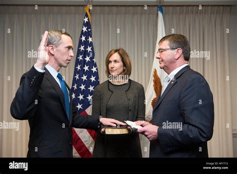 Deputy Secretary Of Defense Ashton Carter Swears In Marcel Lettre As