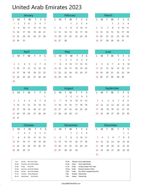 Uae Public Holidays 2023 Calendar Uae Holidays 2023