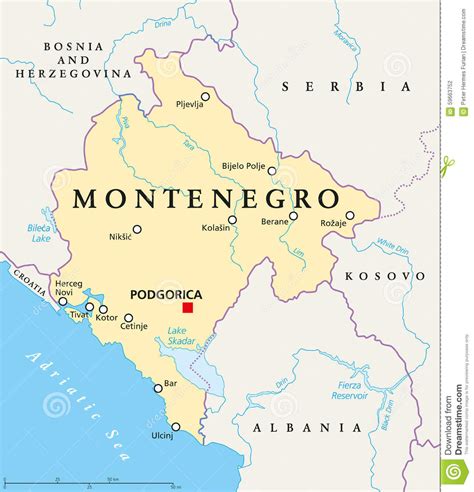 At montenegro map page, view political political map of montenegro, physical maps, satellite images, driving direction, major cities map, atlas, auto routes, terrain, country population maps. Montenegro Political Map stock vector. Illustration of ...