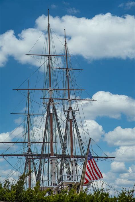 Masts On American Sailing Ship Stock Photo Image Of Blue Vessel