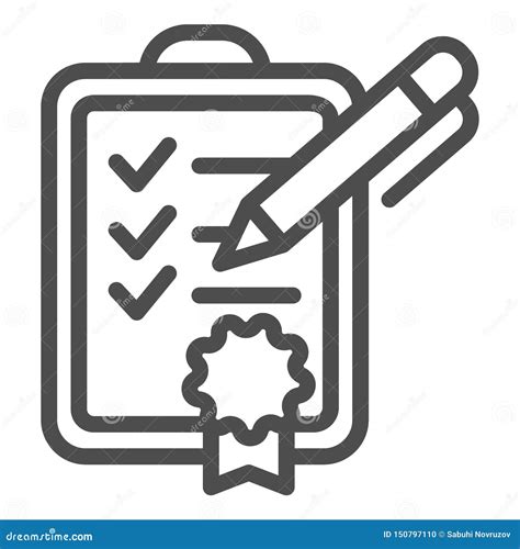 Achievment List Line Icon Checklist Vector Illustration Isolated On